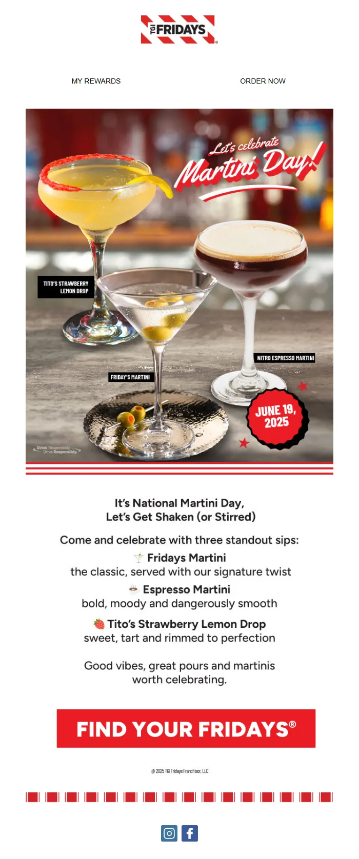 Martini Day Email Template for Restaurant Promotions