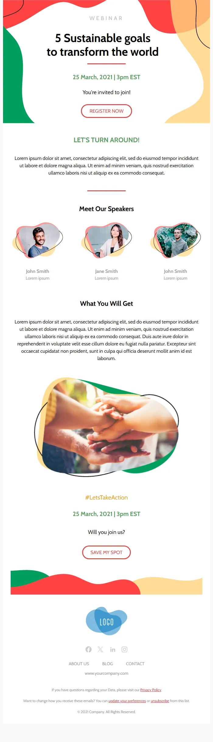 Webinar Invitation Email Template – Sustainable Goals