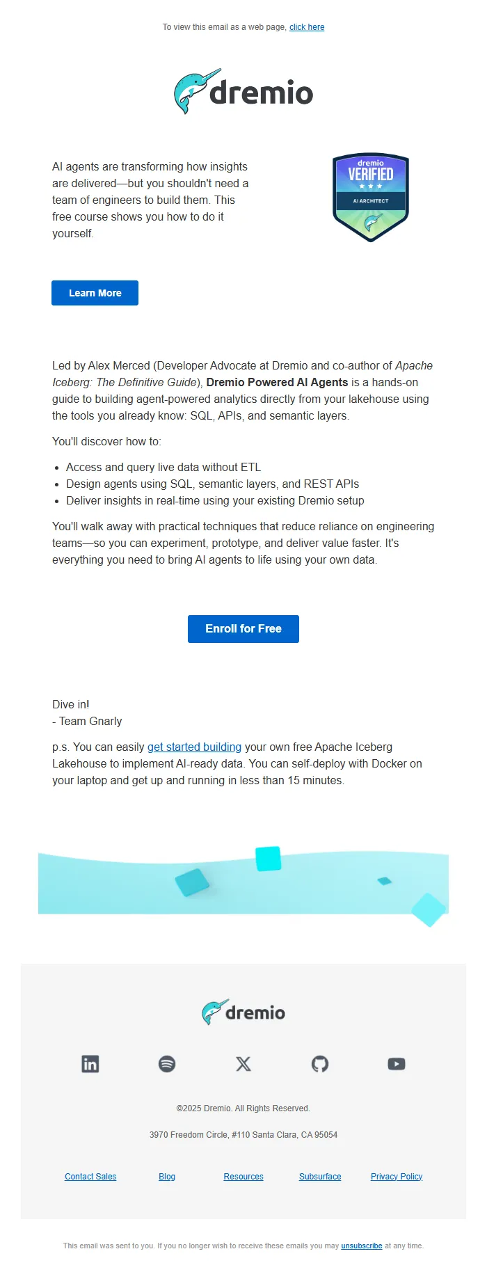 AI Agents Course Email Template for Tech & SaaS