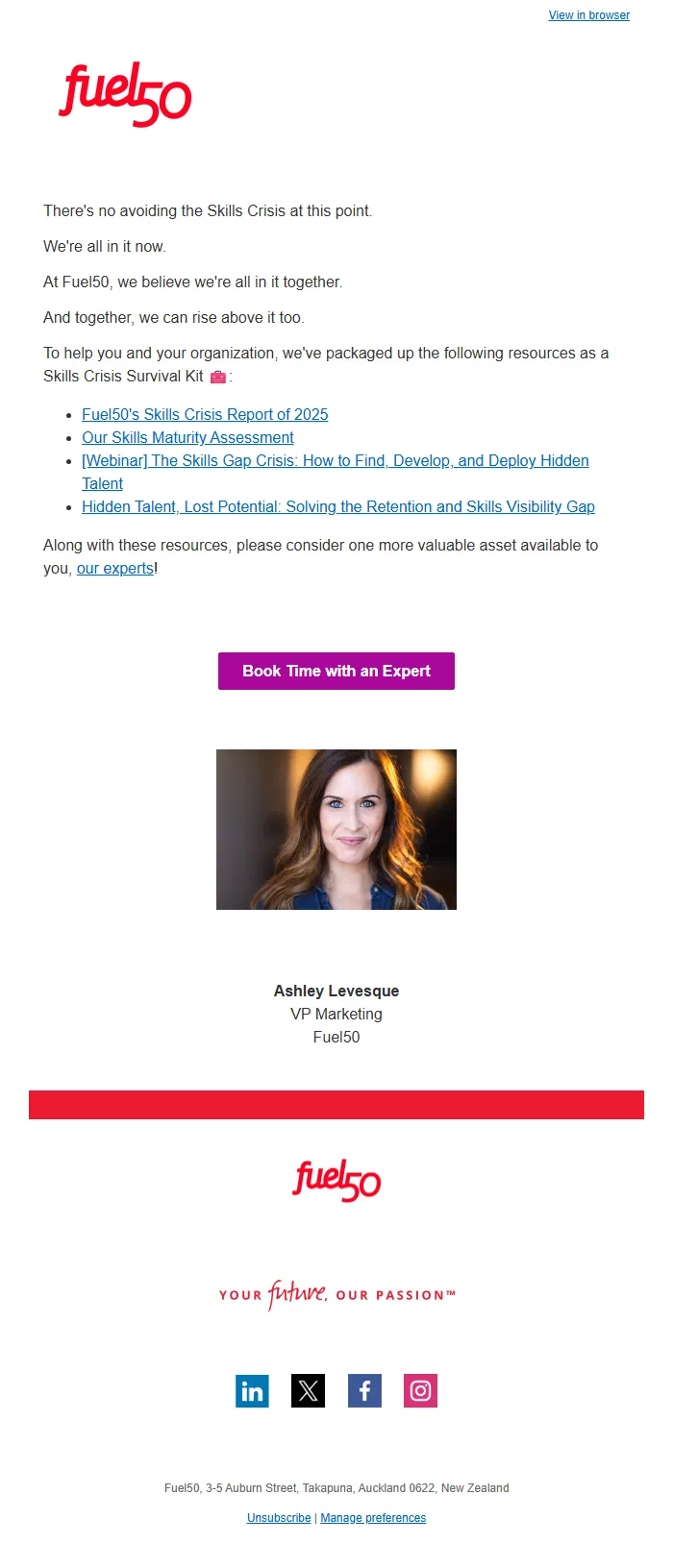 Skills Crisis Survival Kit Email Template