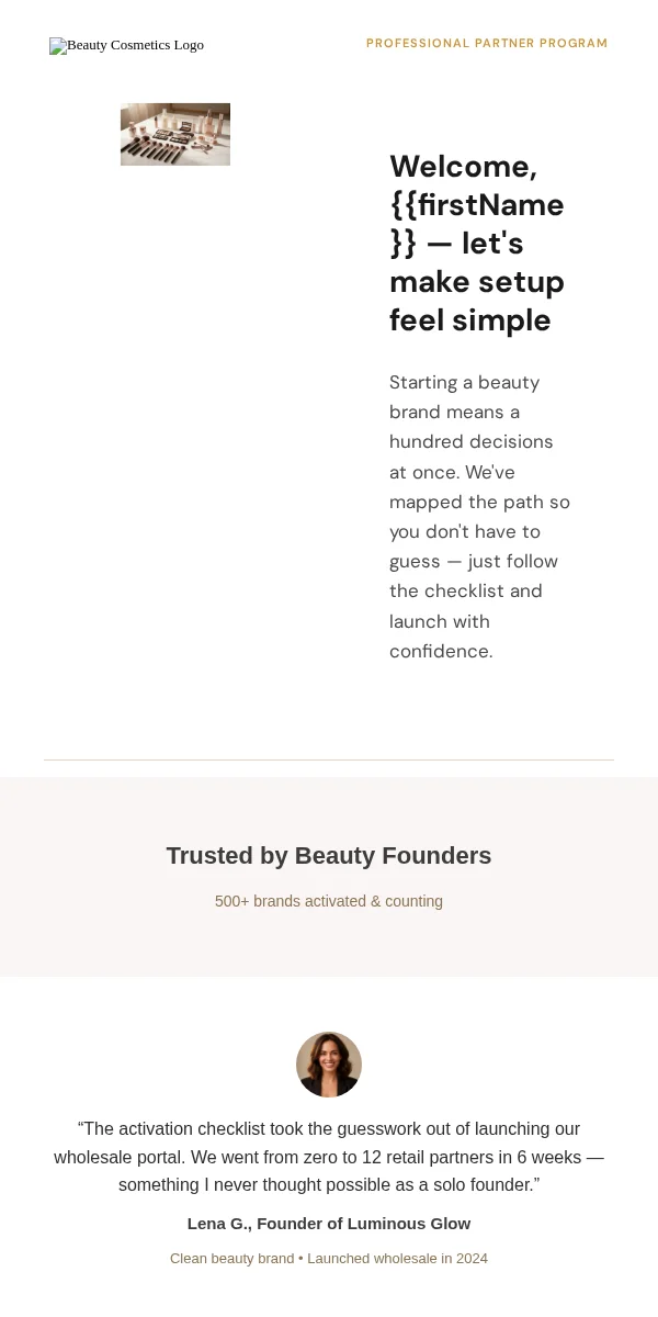 Activation Email Template for Beauty & Cosmetics