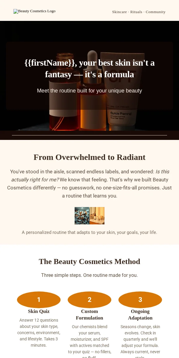 Activation Email Template for Beauty Cosmetics