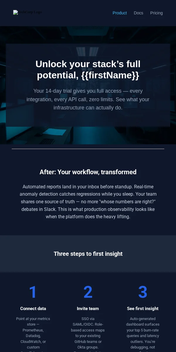 Activation Email Template for Technology