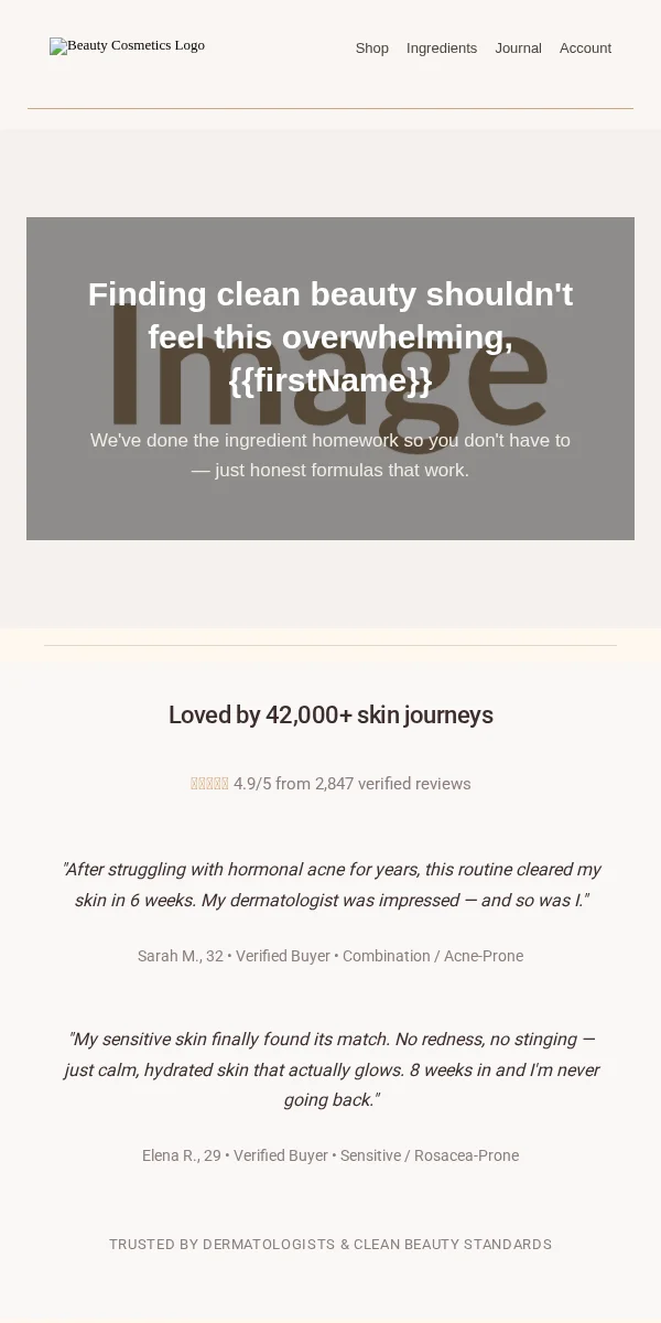 Activation Email Template for Beauty & Cosmetics
