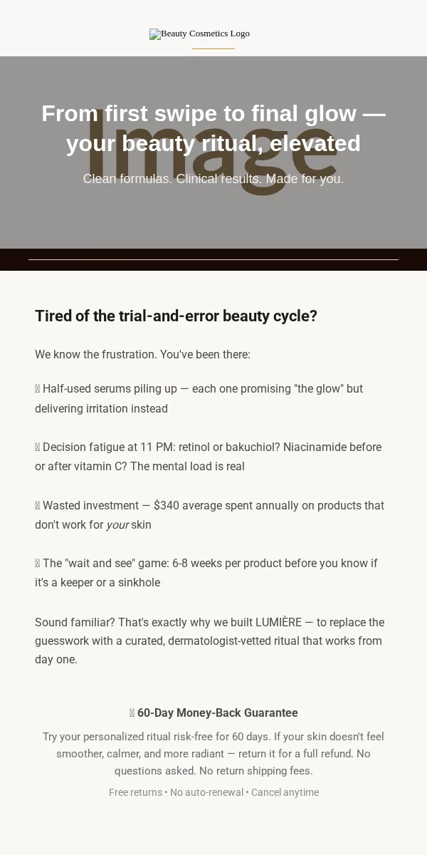 Activation Email Template for Beauty & Cosmetics