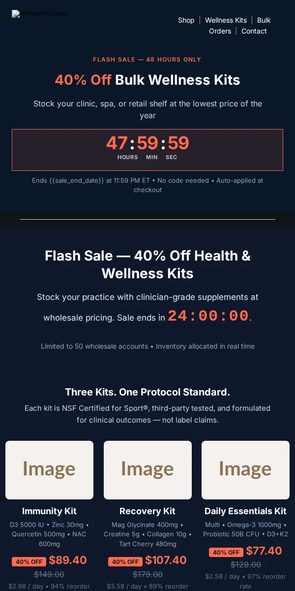 Flash Sale Email Template for Health & Wellness