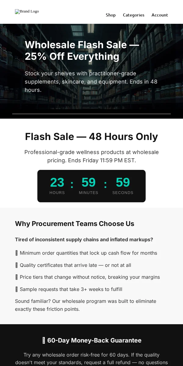 Flash Sale Email Template for Health Wellness
