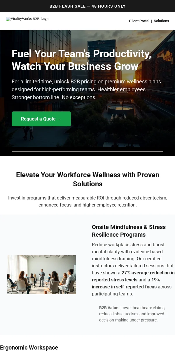 Flash Sale Email Template for Health Wellness