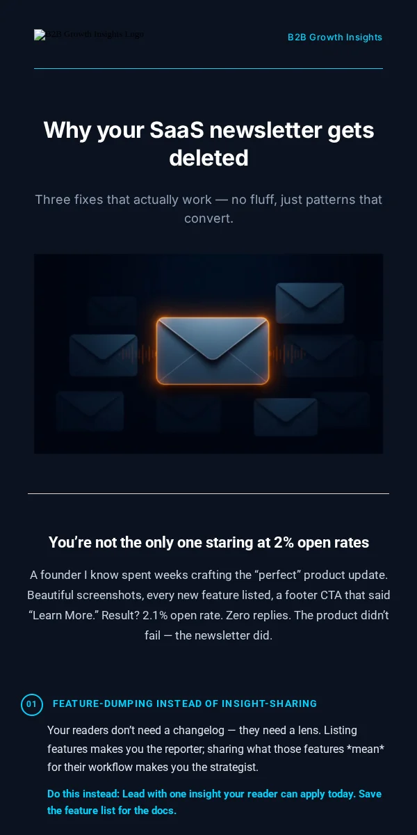 Newsletter Email Template for SaaS Software