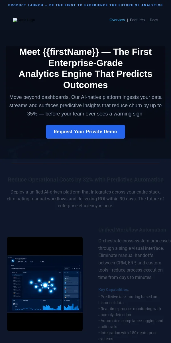 Product Launch Email Template for Technology
