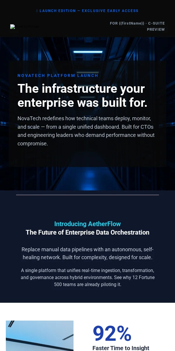 Product Launch Email Template for Technology