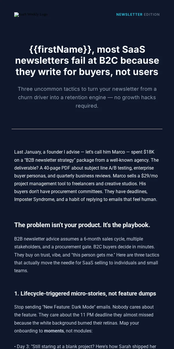 Newsletter Email Template for Saas Software