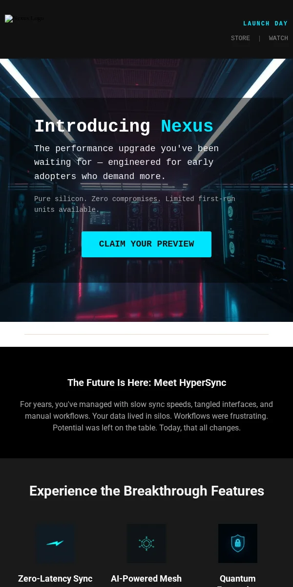 Product Launch Email Template for Technology