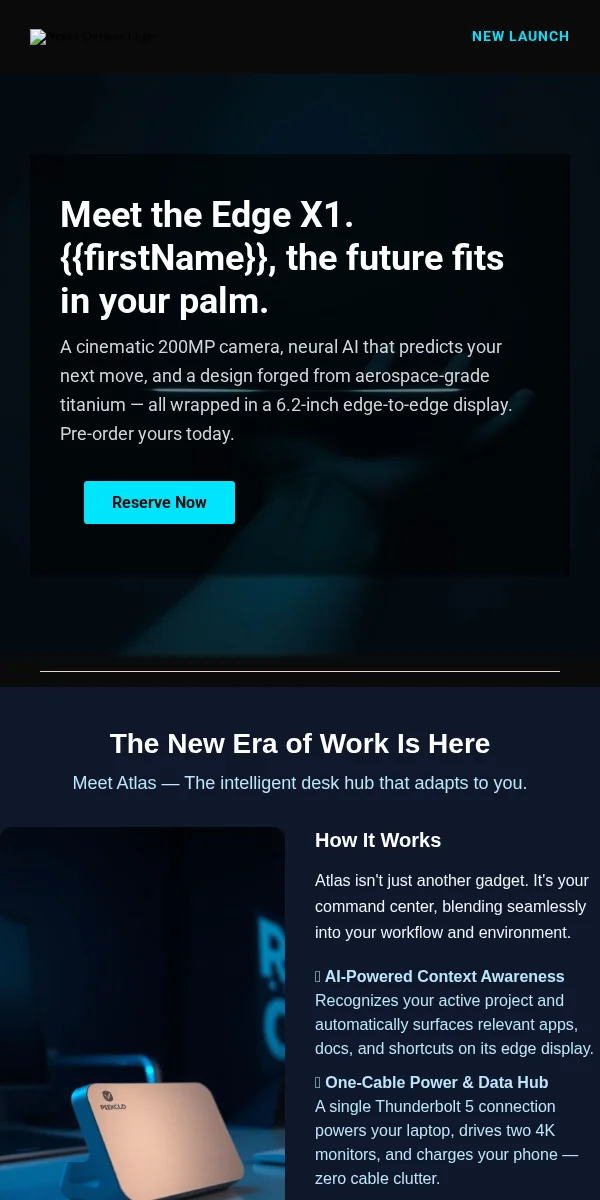 Product Launch Email Template for Technology