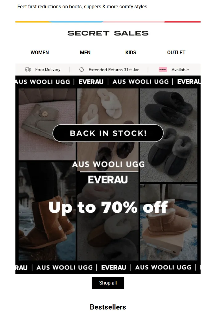 Back in Stock Email Template – Aus Wooli Up to 70% Off