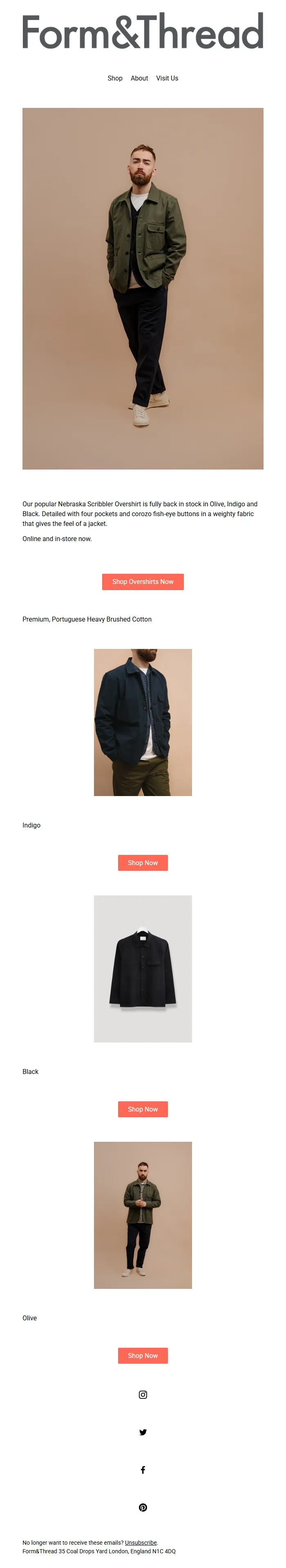 Back in Stock Email Template for Retail