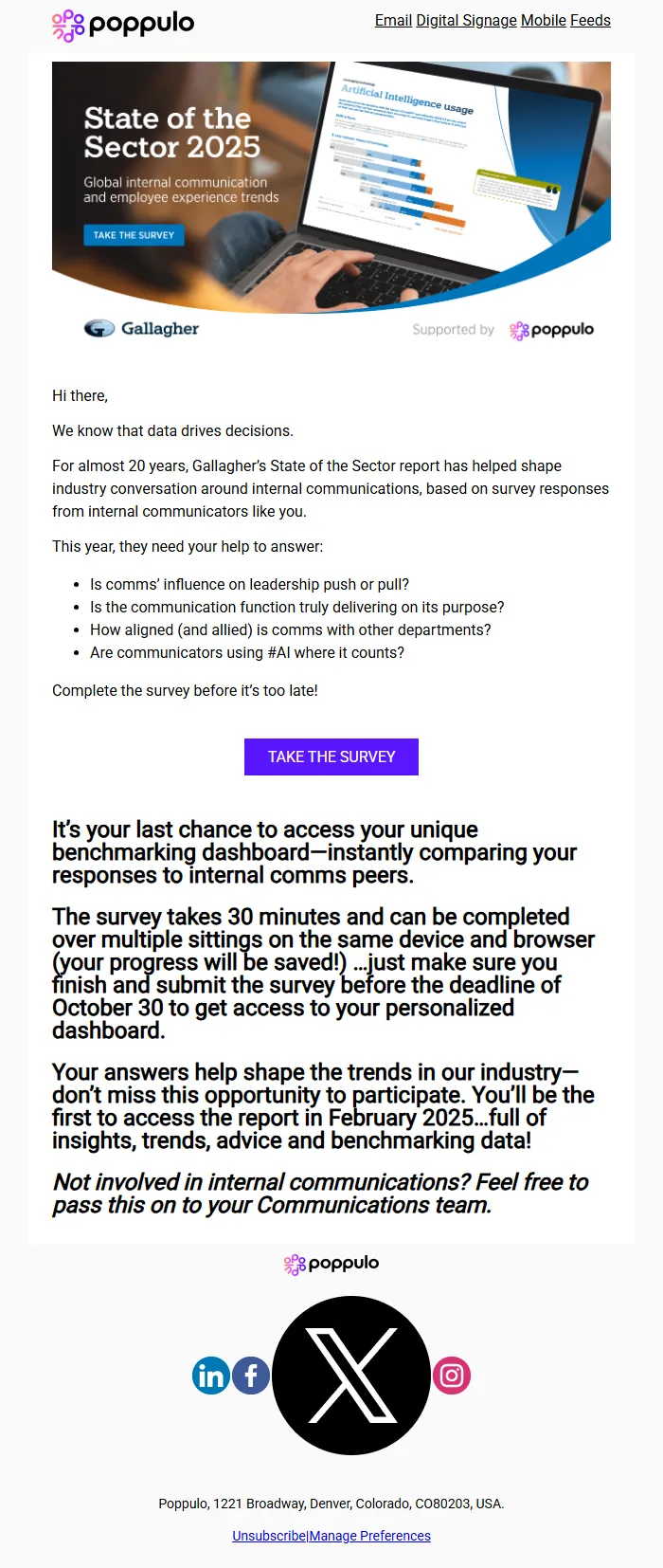 Industry Trends Survey Email Template