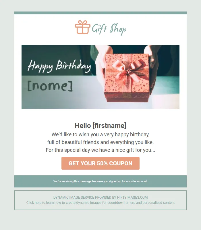 Birthday Gift Email Template for Campaigns