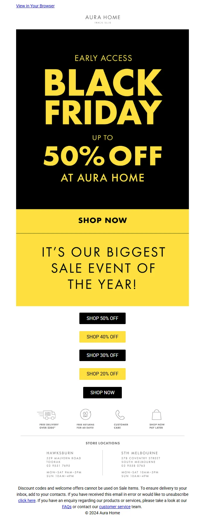 Black Friday Early Access Email Template for Sales