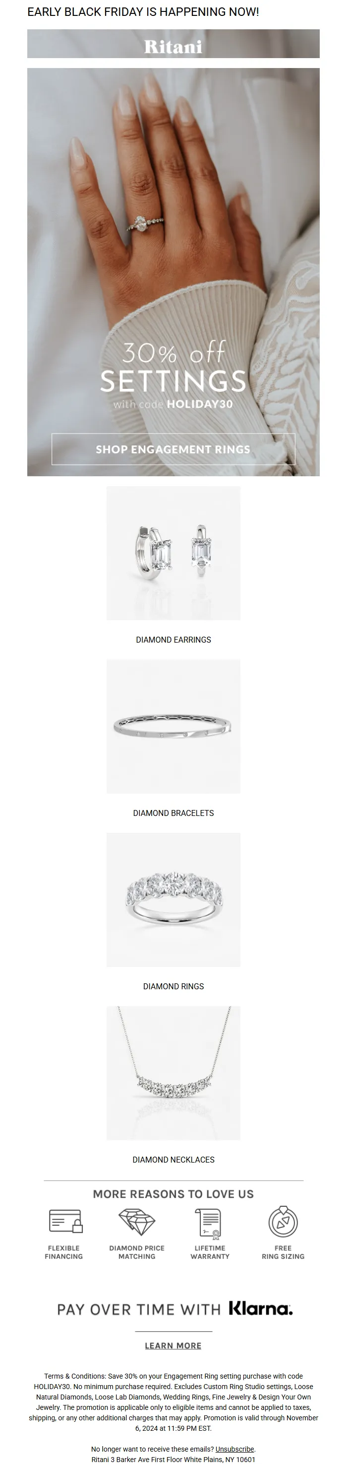 Black Friday Sale Email Template for Jewelry & E-Commerce