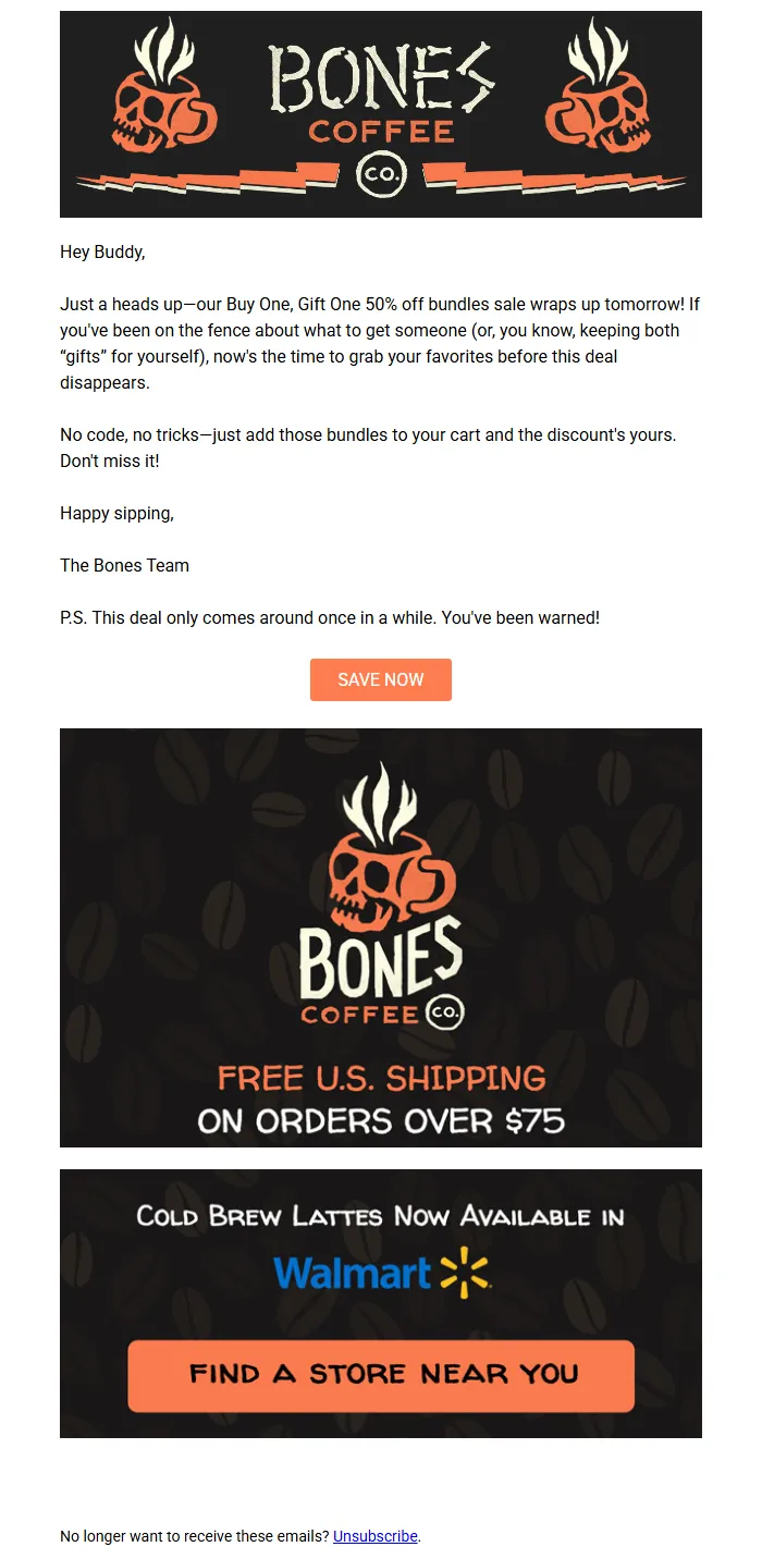 BOGO 50% Off Bundles Email Template for Sales