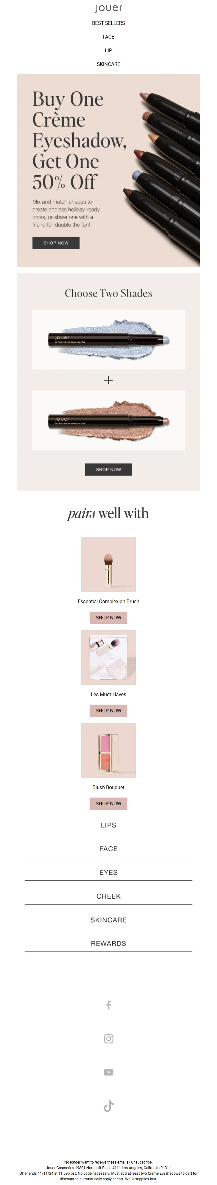 Beauty Makeup Email Template – BOGO Sale & Promotions