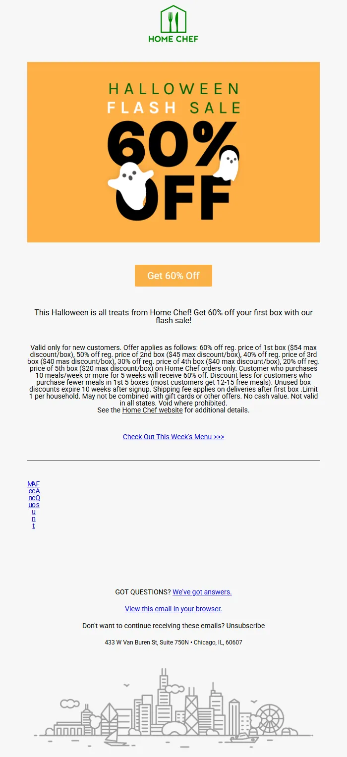 Halloween Flash Sale Email Template for E-Commerce