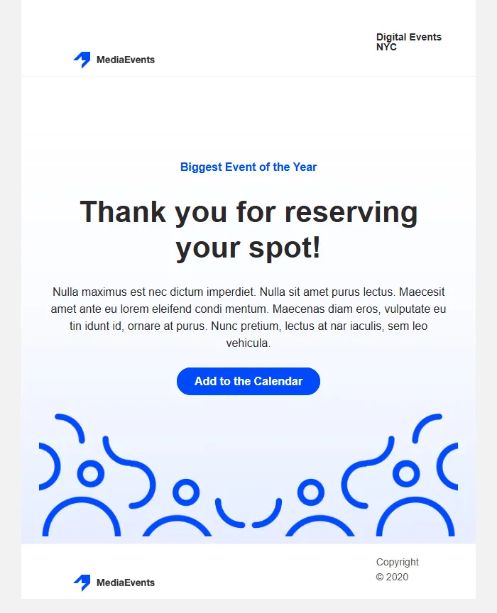 Event Confirmation Email Template for Registrations