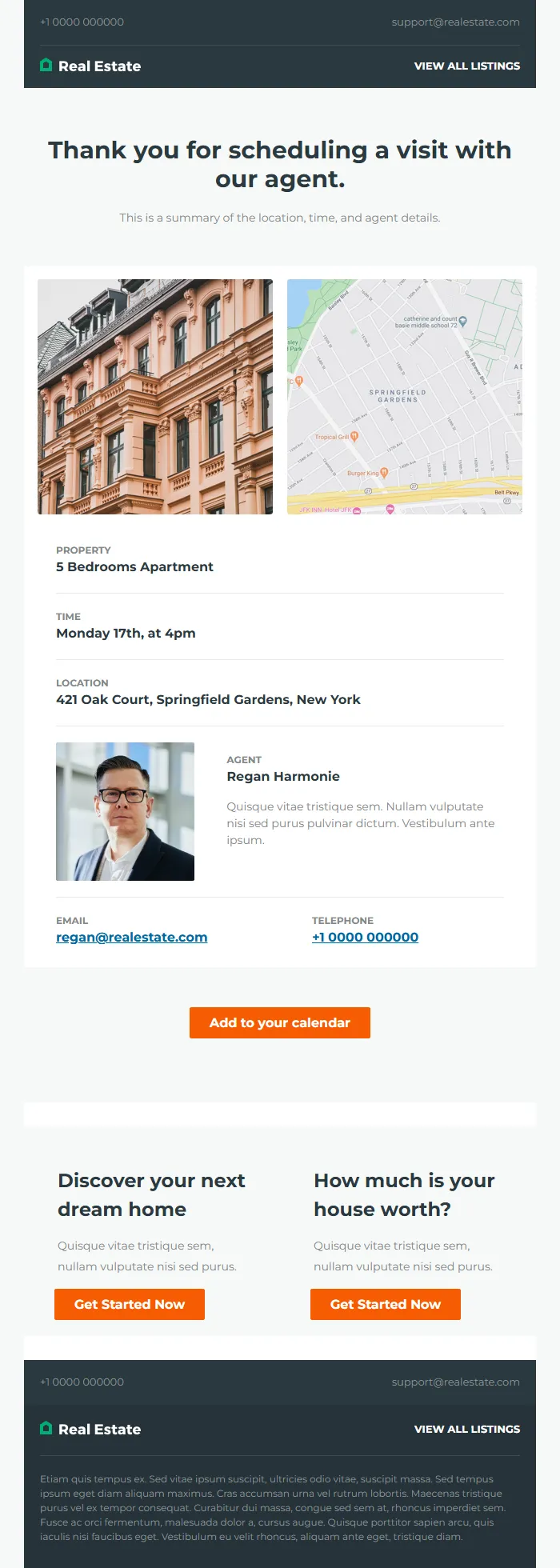 Real Estate Appointment Confirmation Email Template