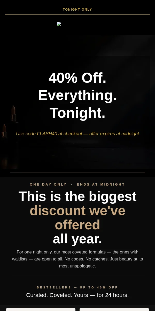 Flash Sale Email Template for Beauty Cosmetics