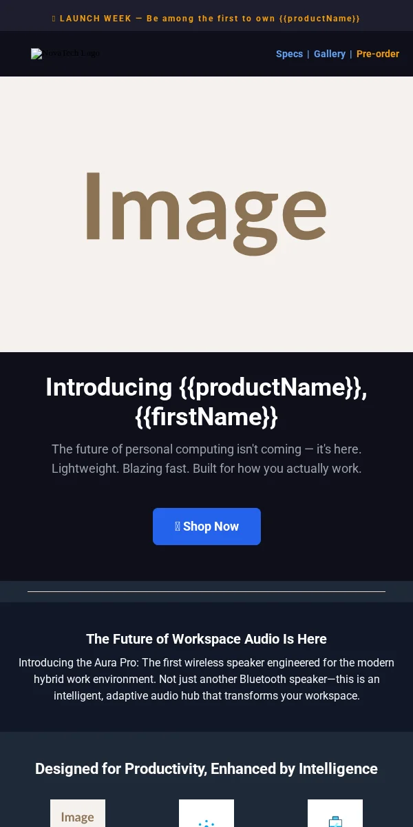Product Launch Email Template for Technology