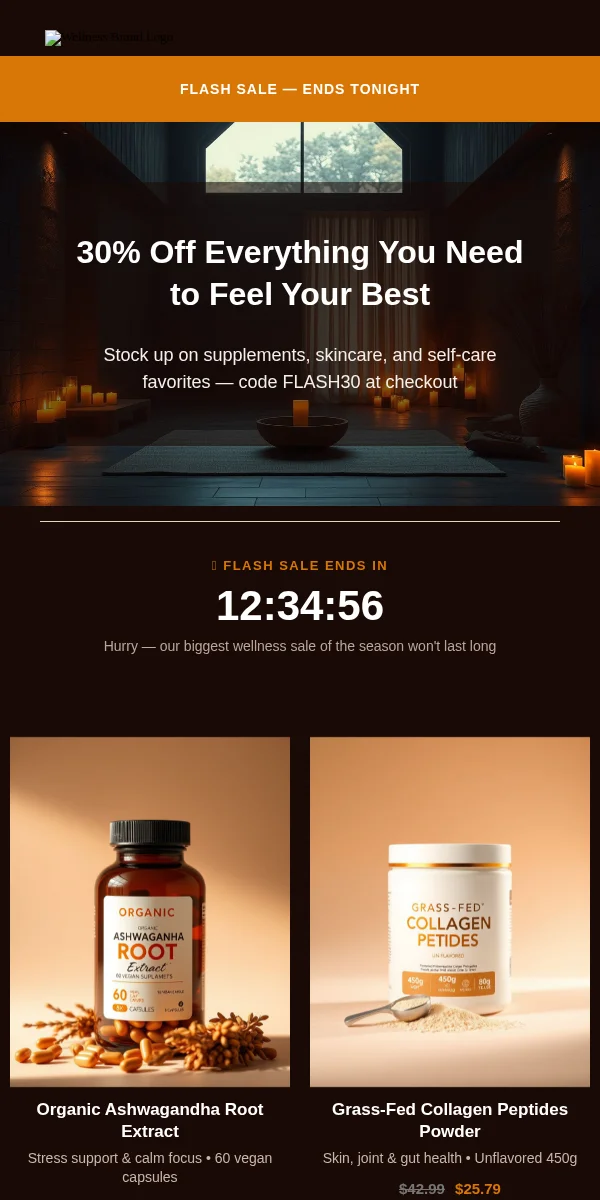 Flash Sale Email Template for Health Wellness