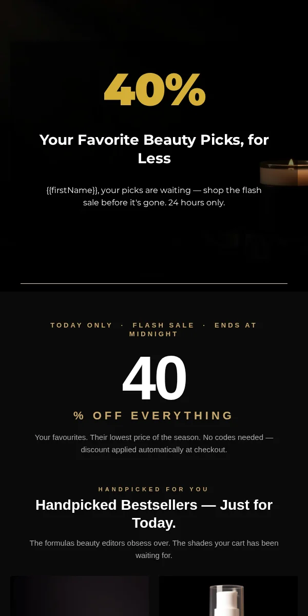 Flash Sale Email Template for Beauty Cosmetics