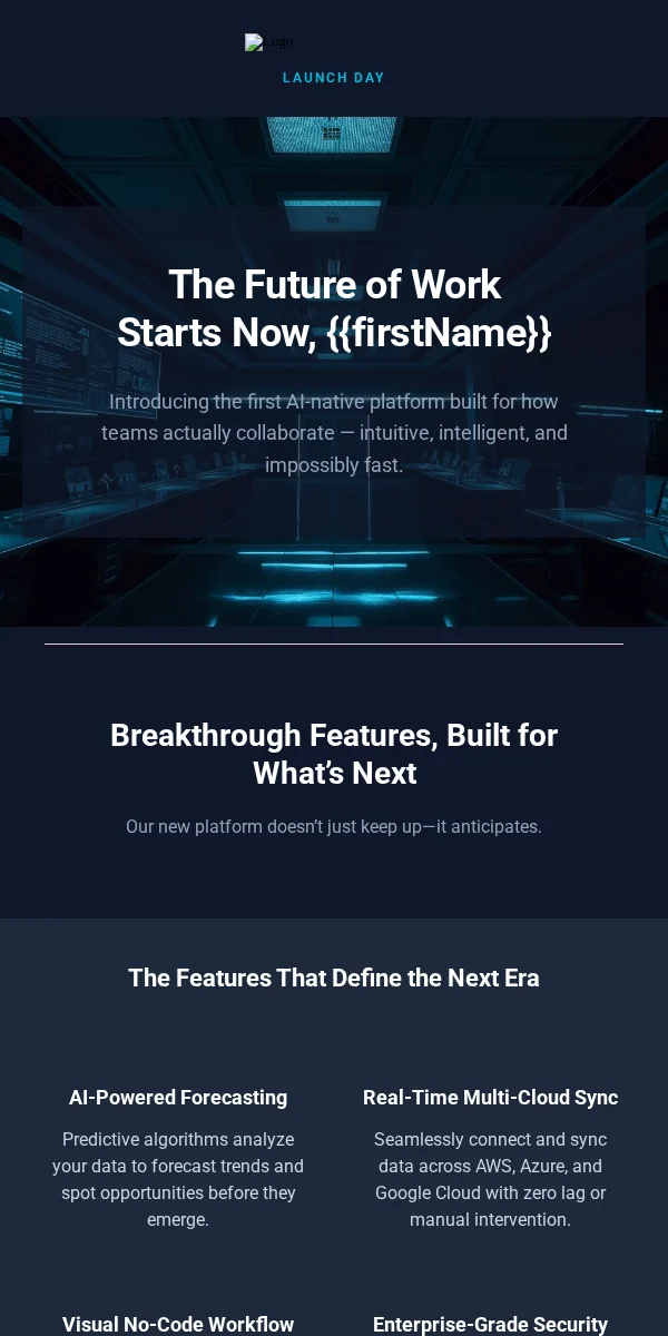 Product Launch Email Template for Technology