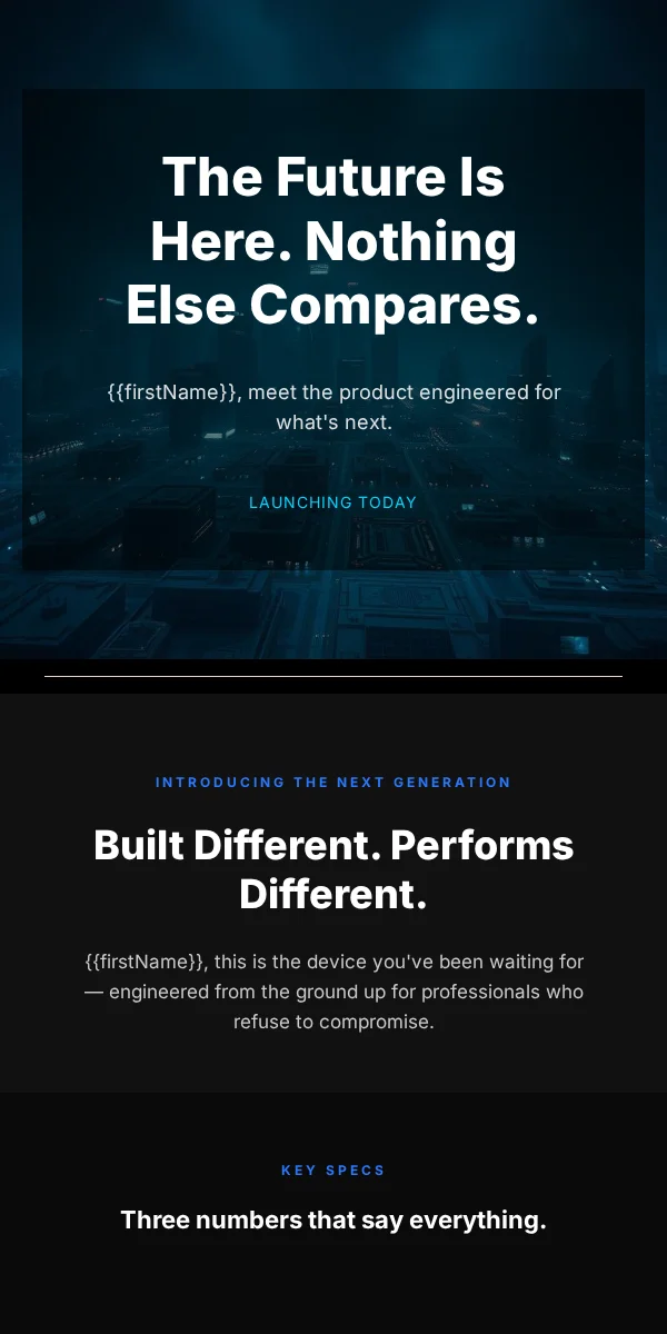 Product Launch Email Template for Technology