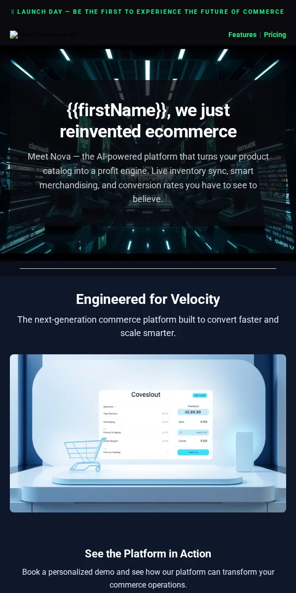 Product Launch Email Template for Technology