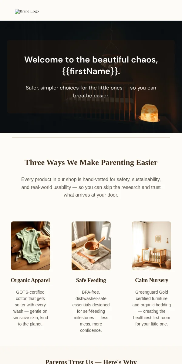 Welcome Email Template for Baby Kids