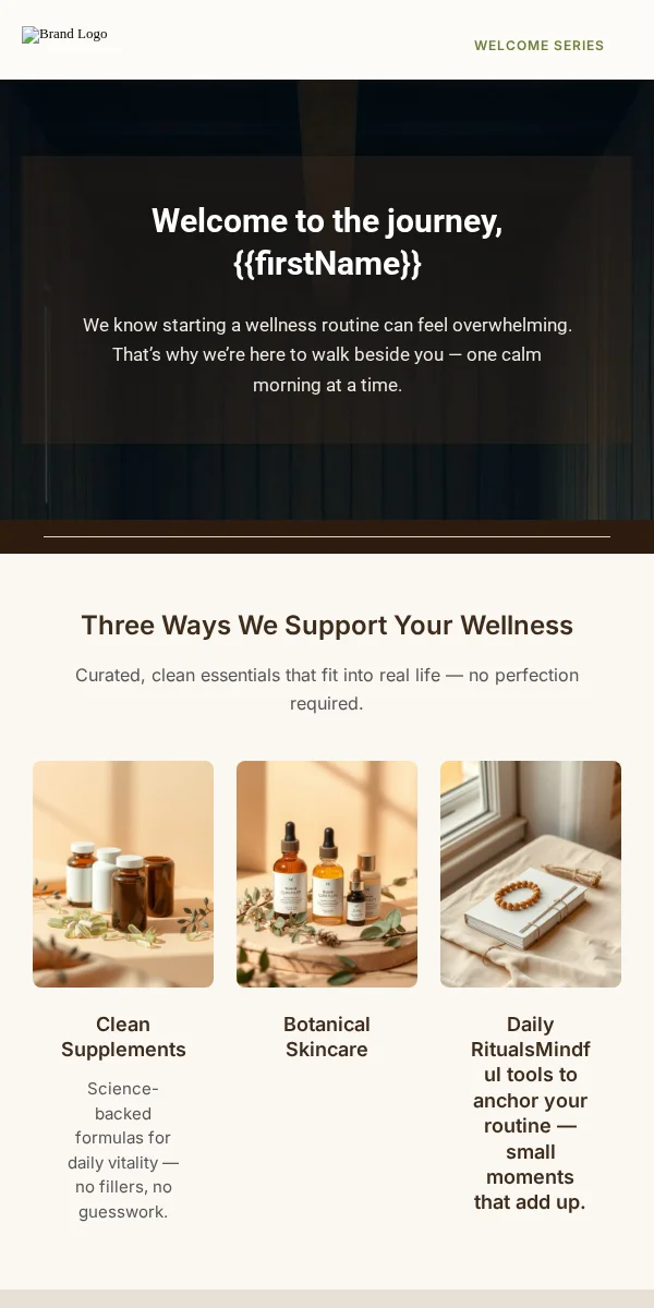 Welcome Email Template for Health Wellness