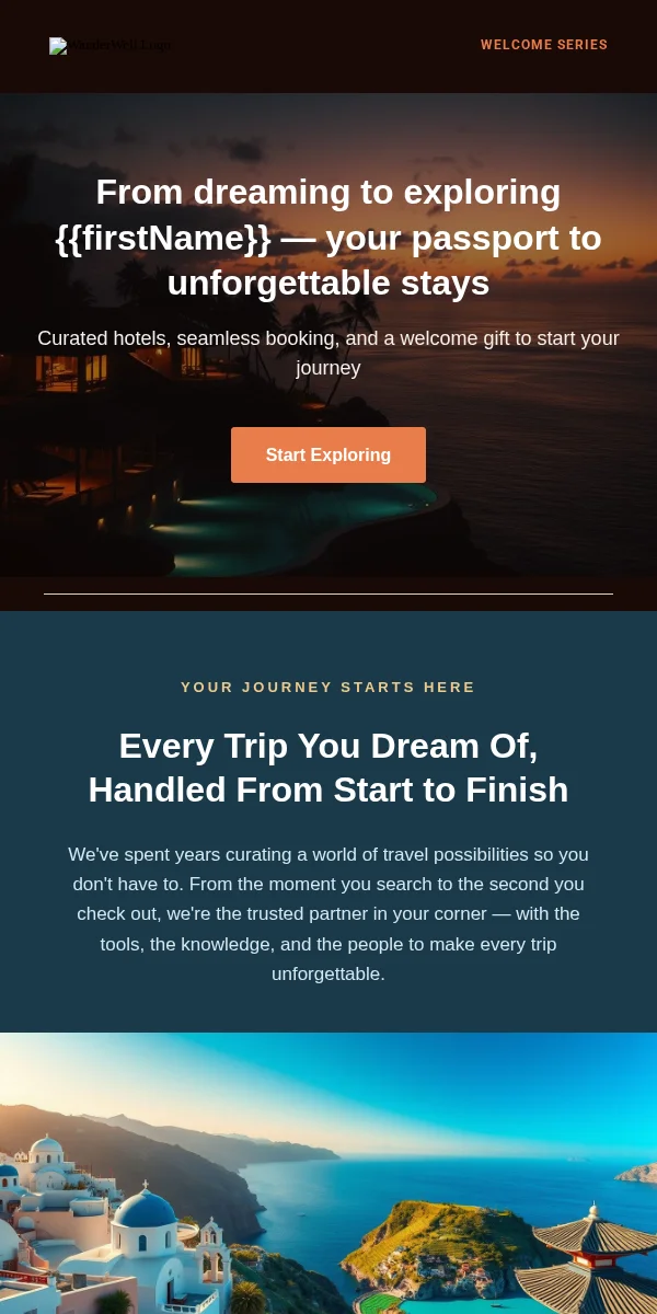 Welcome Email Template for Travel Hospitality