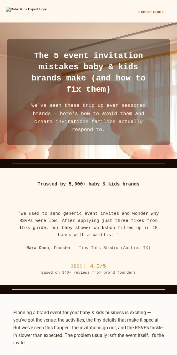 Event Invitation Email Template for Baby Kids