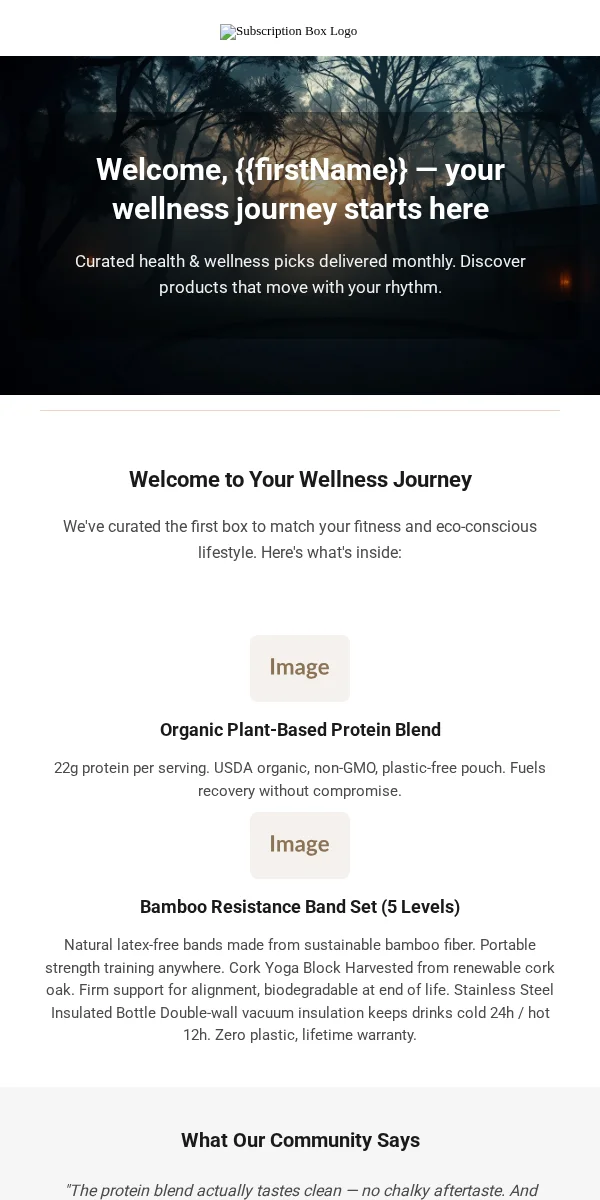 Event Invitation Email Template for Subscription Boxes