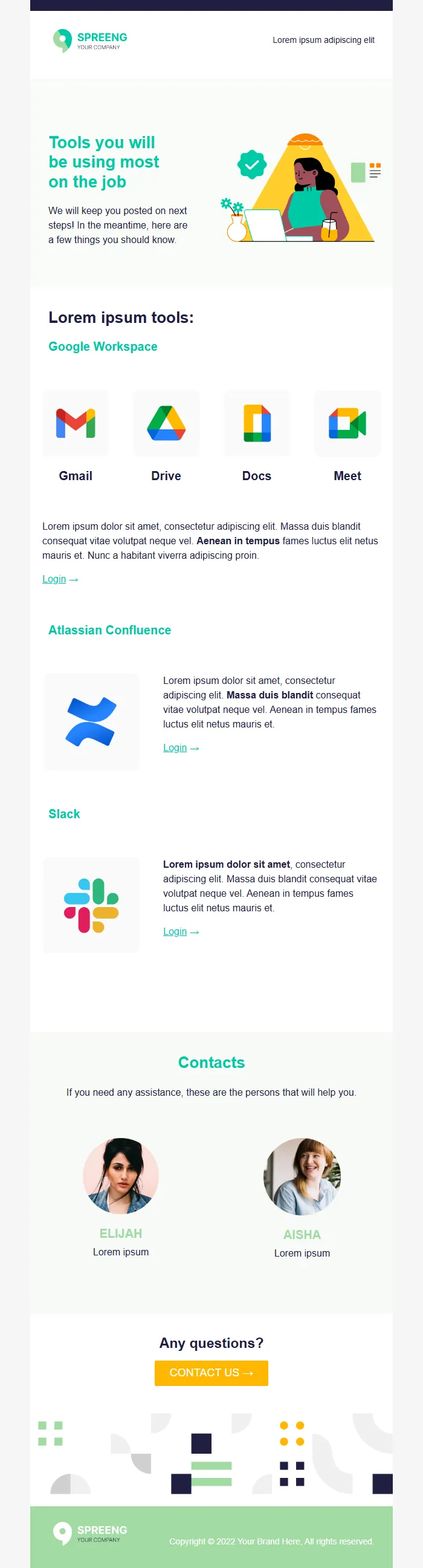 HR Onboarding Email Template – Employee Tools & Resources