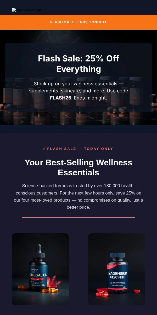 Flash Sale Email Template for Health Wellness
