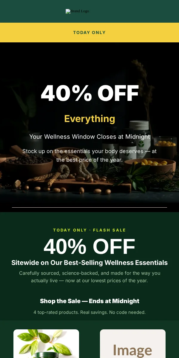 Flash Sale Email Template for Health Wellness