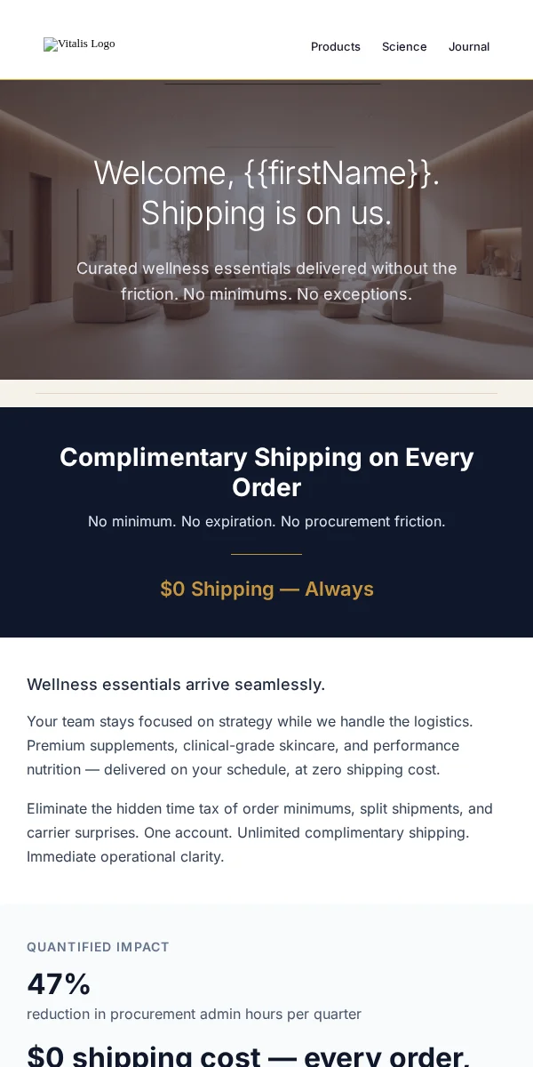 Free Shipping Offer Email Template for Health & Wellness