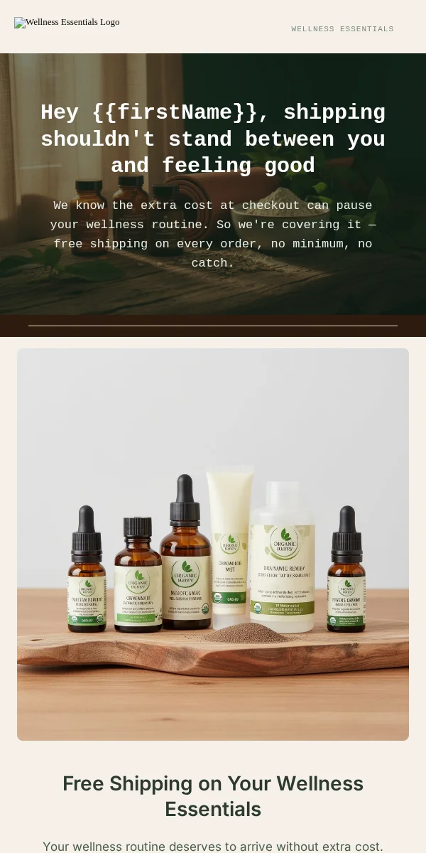 Free Shipping Offer Email Template for Health & Wellness