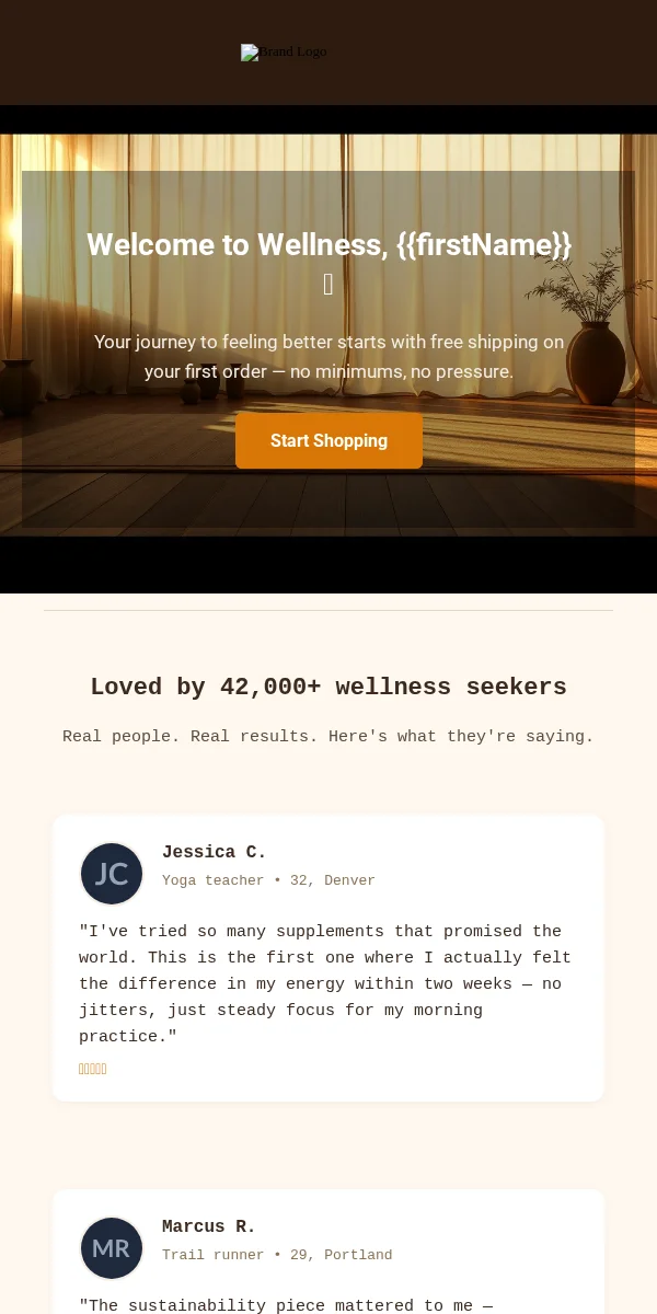 Free Shipping Offer Email Template for Health Wellness