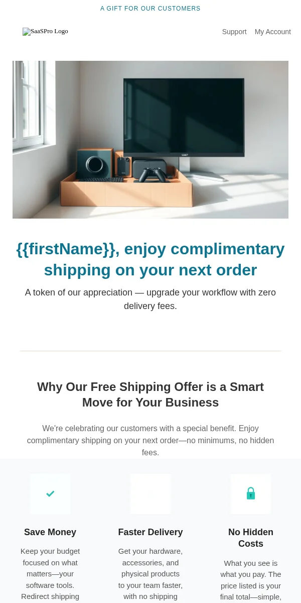 free shipping offer email ideas for SaaS companies