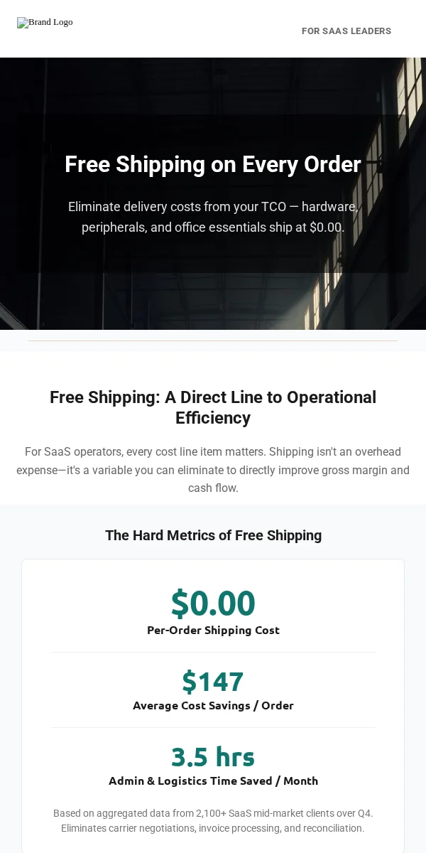 Free Shipping Offer Email Template for SaaS Software