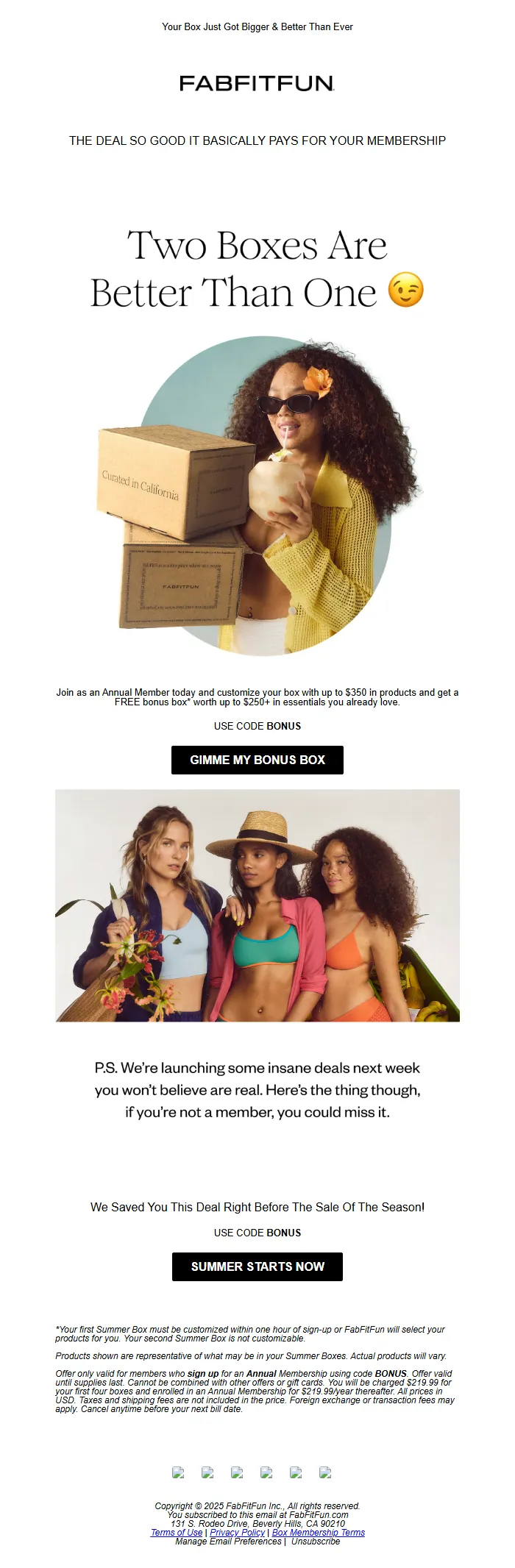 Membership Signup Email Template – Free Bonus Box Offer